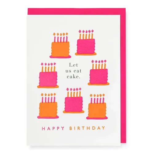 Bright Birthday Cakes Let Them Eat Cake Card QP693