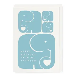 Elephants Happy Birthday From All The Herd Card QP663