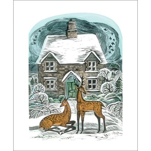 Angela Harding Christmas Cottage Greetings Card AH3005X