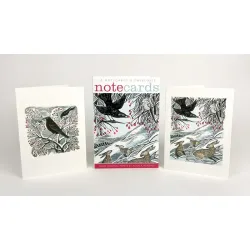 Angela Harding Hares in Conversation Blackbirds and Berries Note Cards NL125