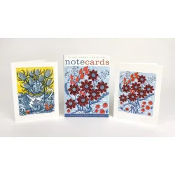 Angie Lewin Frost Flowers and Sea Holly Note Cards NL126