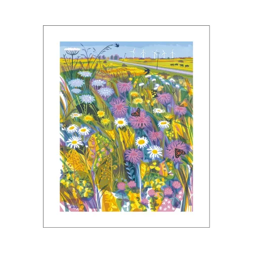 Carry Akroyd Meadow Flowers and Turbines Greetings Card CA3263