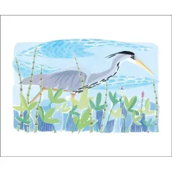 Lisa Hooper Grey Heron Greetings Card LH3227