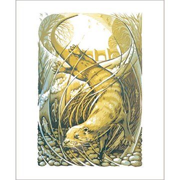 Martin Truefitt Baker River Usk Otter Greetings Card MB2076