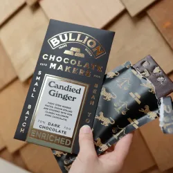 Bullion Dark Chocolate Candied Ginger Bar 70g