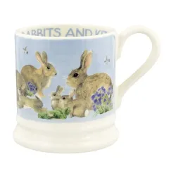 Emma Bridgewater Blue Rabbits and Kits Half Pint Mug