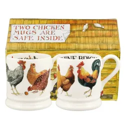 Emma Bridgewater Rise and Shine Pair of Half Pint Mugs Boxed