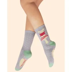 Powder Design Ladies Ankle Socks Field Mouse on Toadstool