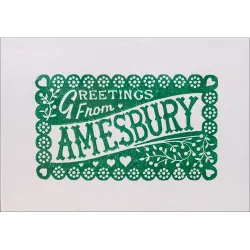 Greetings From Amesbury Card Green