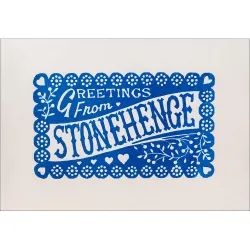 Greetings From Stonehenge Card Blue