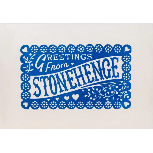 Greetings From Stonehenge Card Blue