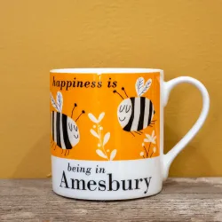 Happiness is Being in Amesbury Bee Mug