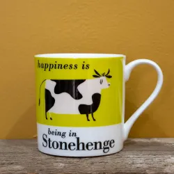 Happiness is Being in Stonehenge Cow Mug