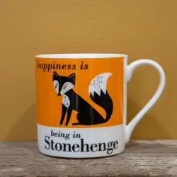 Happiness is Being in Stonehenge Fox Mug Orange