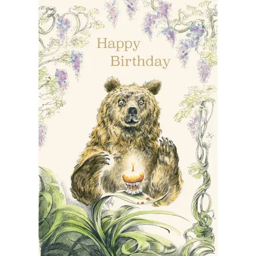 Elise Hurst Surprised Bear Happy Birthday Card