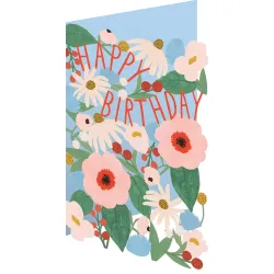 Roger La Borde Big Pink Floral Happy Birthday Card GC2310