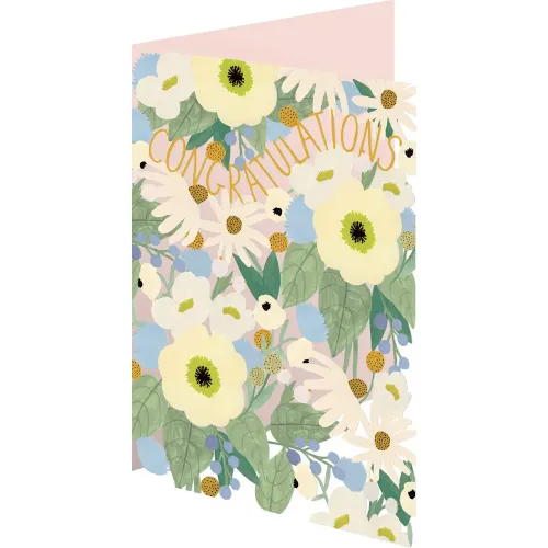 Roger La Borde Big Pink Floral Congratulations Card GC2291