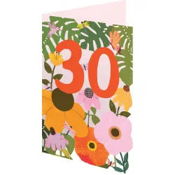 Roger la Borde Floral 30th Birthday Card GC2397