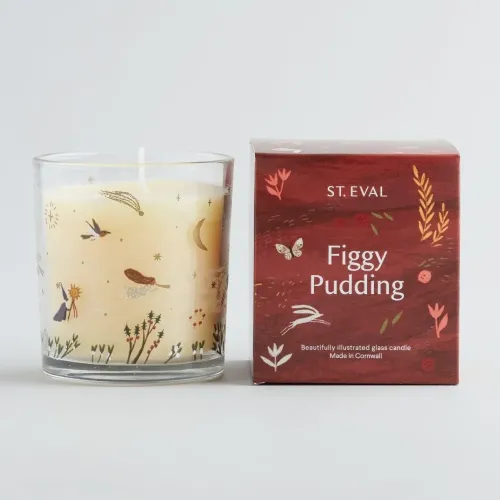 St Eval Figgy Pudding Christmas Wonderland Candle Glass