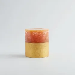 St Eval Orange and Cinnamon Gold Half Dipper Pillar Candle