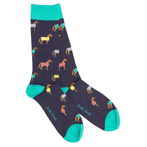 Swole Panda Men's Horses Bamboo Socks