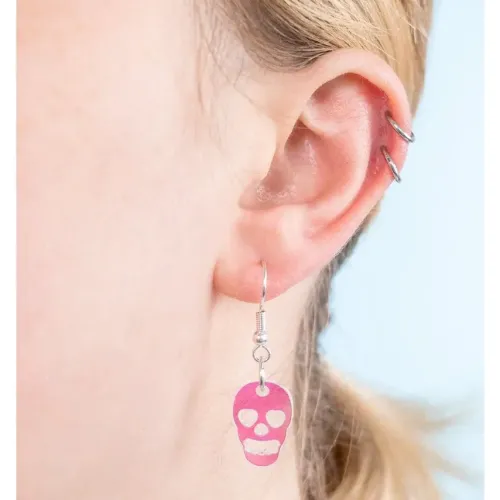 Tatty Devine Skull Charm Earrings Iridescent