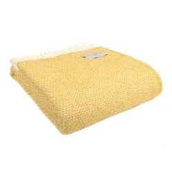 Tweedmill Pure Wool Throw Beehive Yellow